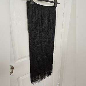 Black tassle midi skirt in size XS